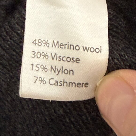 Bendetta B Merino Wool Cashmere Blend Gray Color Block Hooded Cardigan Medium - Picture 6 of 8